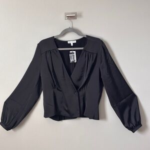 Express Black Satin Blouse